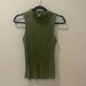 Green rib tank top